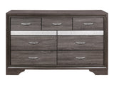 Luster Gray Dresser w/ 9 Drawers - Ornate Home