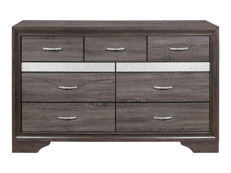Luster Gray Dresser w/ 9 Drawers - Ornate Home