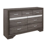 Luster Gray Dresser w/ 9 Drawers - Ornate Home