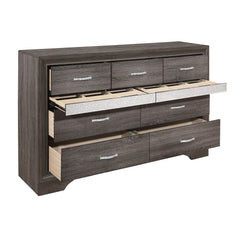 Luster Gray Dresser w/ 9 Drawers - Ornate Home