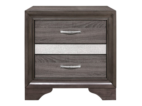 Luster Gray Nightstand - Ornate Home