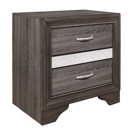 Luster Gray Nightstand - Ornate Home