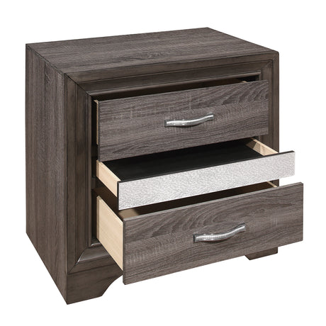 Luster Gray Nightstand - Ornate Home