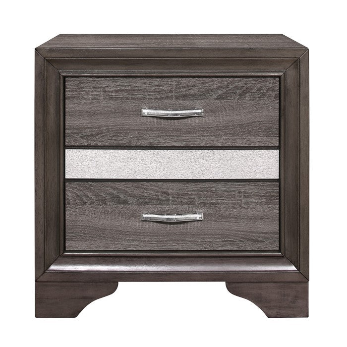 Luster Gray Nightstand - Ornate Home