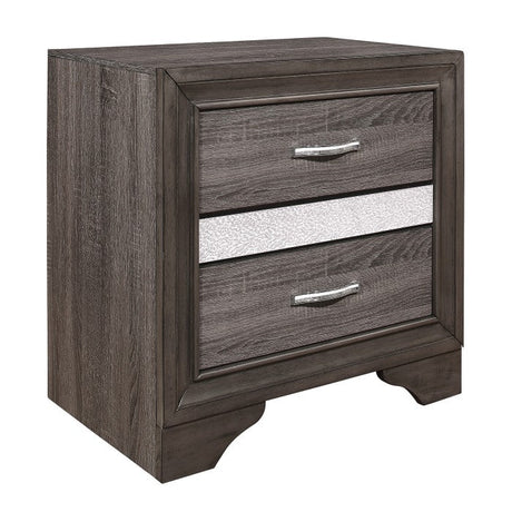 Luster Gray Nightstand - Ornate Home