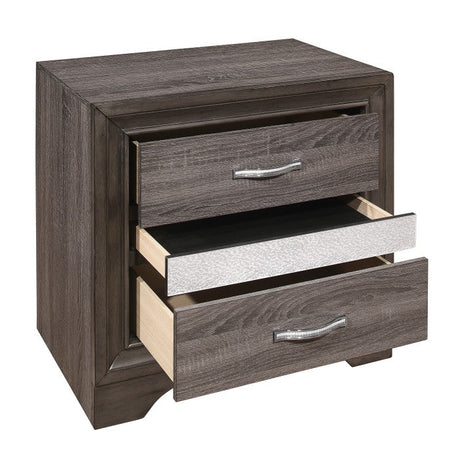 Luster Gray Nightstand - Ornate Home