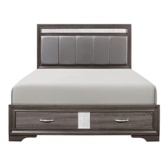Luster Gray/Silver 5-Piece Queen Bedroom Set - Ornate Home