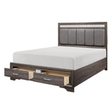 Luster Gray/Silver California King Platform Bed - Ornate Home