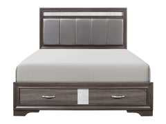 Luster Gray/Silver Eastern King Platform Bed - Ornate Home