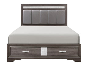Luster Gray/Silver Eastern King Platform Bed - Ornate Home