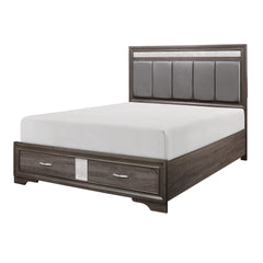 Luster Gray/Silver Eastern King Platform Bed - Ornate Home