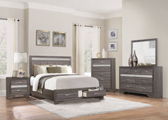 Luster Gray/Silver Eastern King Platform Bed - Ornate Home
