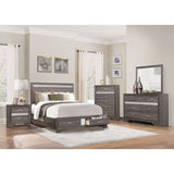 Luster Gray/Silver Eastern King Platform Bed - Ornate Home