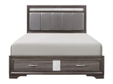 Luster Gray/Silver Queen Platform Bed - Ornate Home