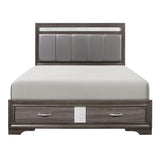Luster Gray/Silver Queen Platform Bed - Ornate Home