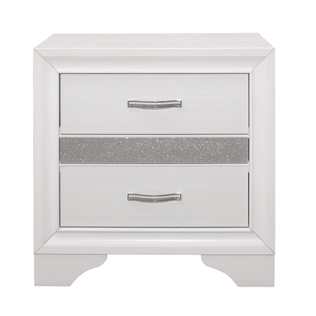 Luster White Nightstand - Ornate Home