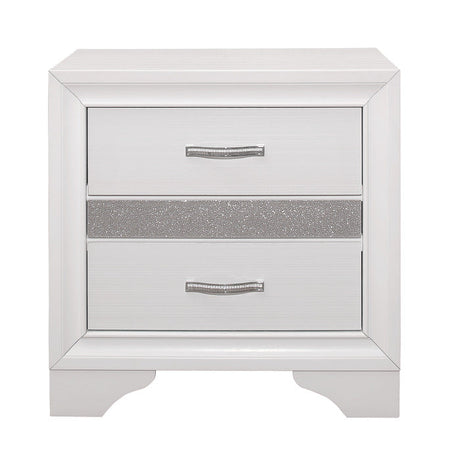 Luster White Nightstand - Ornate Home
