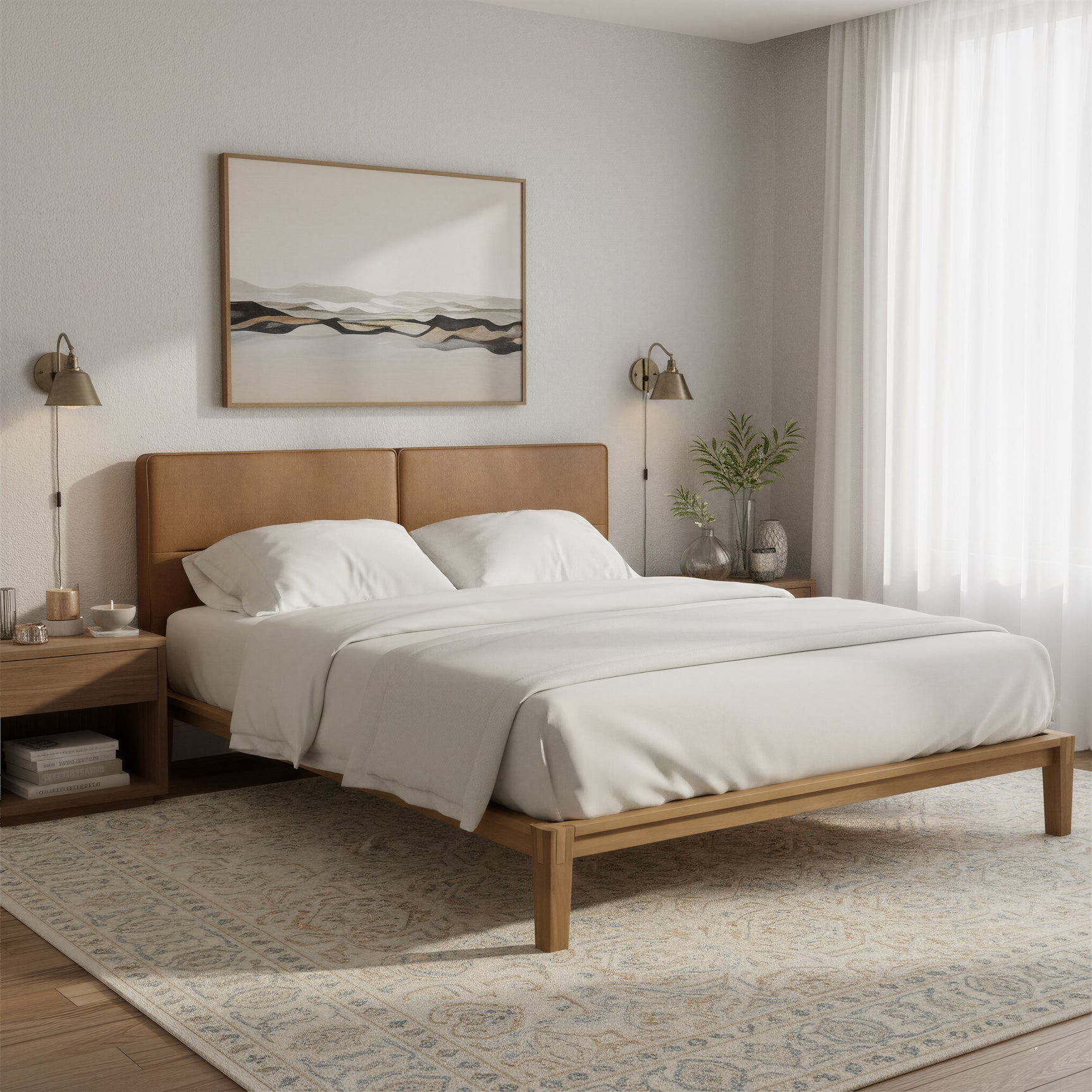 Luum Natural Queen Platform Bed Frame - Ornate Home