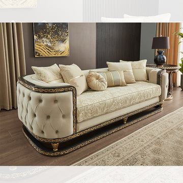 Luxe Atelier Cream 3-Pc Living Room Set / HD-9010-SET3 - Ornate Home