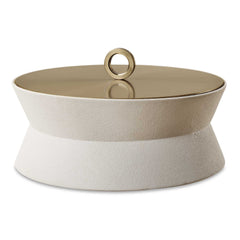 Luxe White Shagreen Round Box - Ornate Home