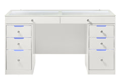 Luxo White Vanity Set w/LED Mirror - Ornate Home