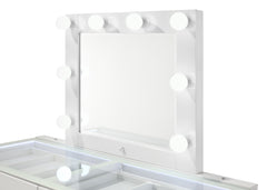 Luxo White Vanity Set w/LED Mirror - Ornate Home