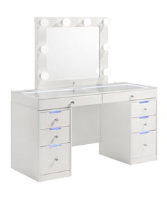 Luxo White Vanity Set w/LED Mirror - Ornate Home