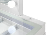 Luxo White Vanity Set w/LED Mirror & Stool - Ornate Home