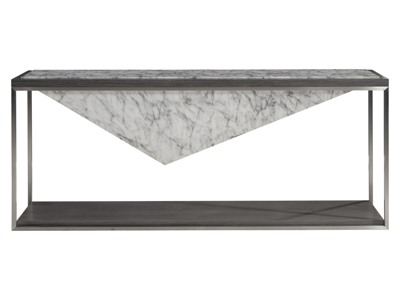 Luxor Catia Black/Sterling/Brushed Stainless Steel Console Table - Ornate Home