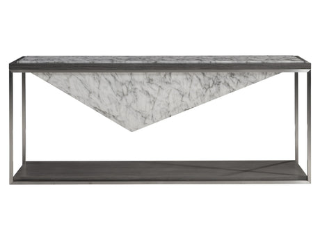 Luxor Catia Black/Sterling/Brushed Stainless Steel Console Table - Ornate Home