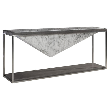 Luxor Catia Black/Sterling/Brushed Stainless Steel Console Table - Ornate Home