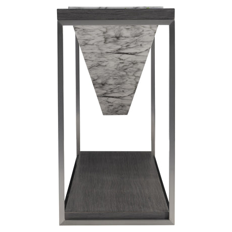 Luxor Catia Black/Sterling/Brushed Stainless Steel Console Table - Ornate Home