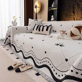 Luxurious Jacquard Couch Cover, Snag-Resistant Pet Friendly Couch Throw with Fringe - Ornate Home
