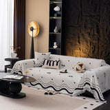 Luxurious Jacquard Couch Cover, Snag-Resistant Pet Friendly Couch Throw with Fringe - Ornate Home
