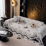 Luxurious Jacquard Couch Cover, Snag-Resistant Pet Friendly Couch Throw with Fringe - Ornate Home