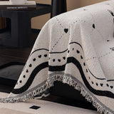 Luxurious Jacquard Couch Cover, Snag-Resistant Pet Friendly Couch Throw with Fringe - Ornate Home