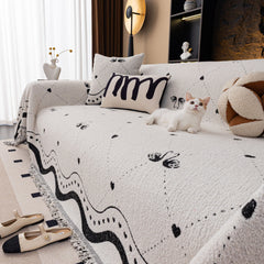 Luxurious Jacquard Couch Cover, Snag-Resistant Pet Friendly Couch Throw with Fringe - Ornate Home