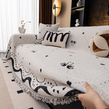 Luxurious Jacquard Couch Cover, Snag-Resistant Pet Friendly Couch Throw with Fringe - Ornate Home