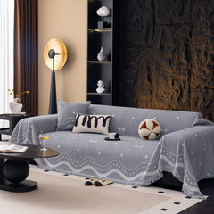 Luxurious Jacquard Couch Cover, Snag-Resistant Pet Friendly Couch Throw with Fringe - Ornate Home