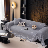 Luxurious Jacquard Couch Cover, Snag-Resistant Pet Friendly Couch Throw with Fringe - Ornate Home