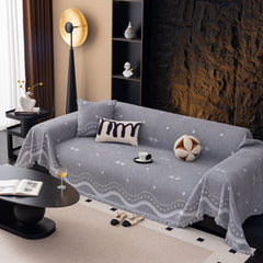 Luxurious Jacquard Couch Cover, Snag-Resistant Pet Friendly Couch Throw with Fringe - Ornate Home