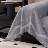Luxurious Jacquard Couch Cover, Snag-Resistant Pet Friendly Couch Throw with Fringe - Ornate Home