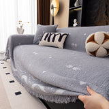 Luxurious Jacquard Couch Cover, Snag-Resistant Pet Friendly Couch Throw with Fringe - Ornate Home