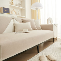 Luxurious Teddy Velvet Solid Sofa Towel - Non-Slip Waterproof Sofa Cover Furniture Protector and Pet Couch Cover - Ornate Home