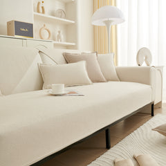 Luxurious Teddy Velvet Solid Sofa Towel - Non-Slip Waterproof Sofa Cover Furniture Protector and Pet Couch Cover - Ornate Home