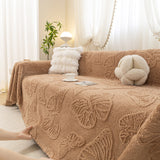 Luxury 3D Butterfly Jacquard Sofa Throw Blanket, Ultra-Soft Plush Fleece Couch Cover