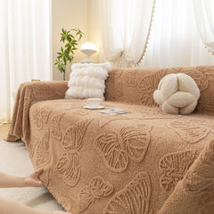 Luxury 3D Butterfly Jacquard Sofa Throw Blanket, Ultra-Soft Plush Fleece Couch Cover - Ornate Home