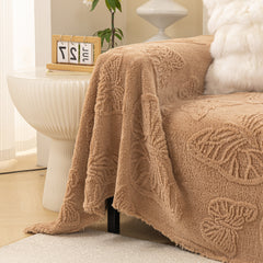 Luxury 3D Butterfly Jacquard Sofa Throw Blanket, Ultra-Soft Plush Fleece Couch Cover - Ornate Home