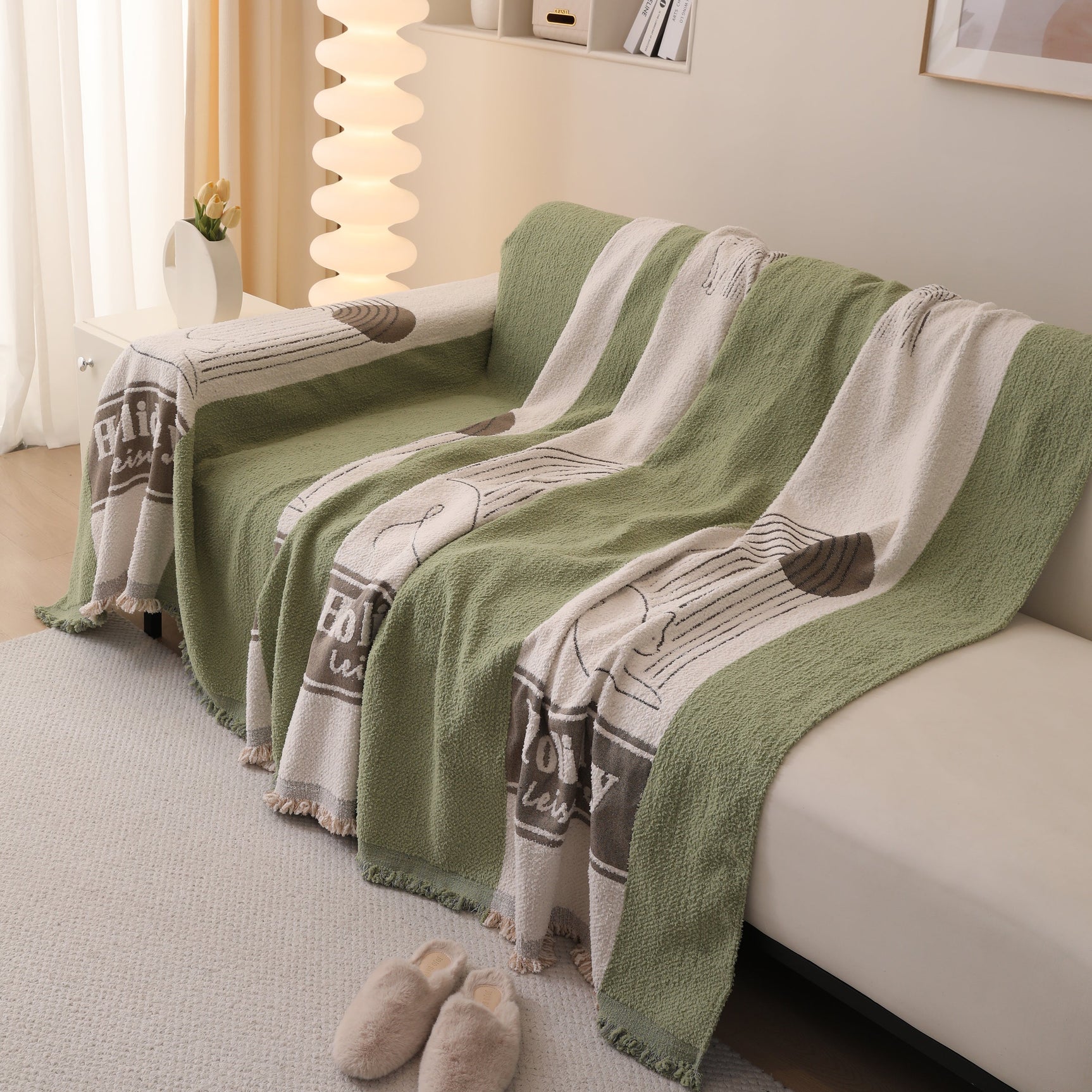 Luxury Cozy Cotton Sofa Blanket Cover Furniture Slipcovers for Most Shape Sofas - Ornate Home