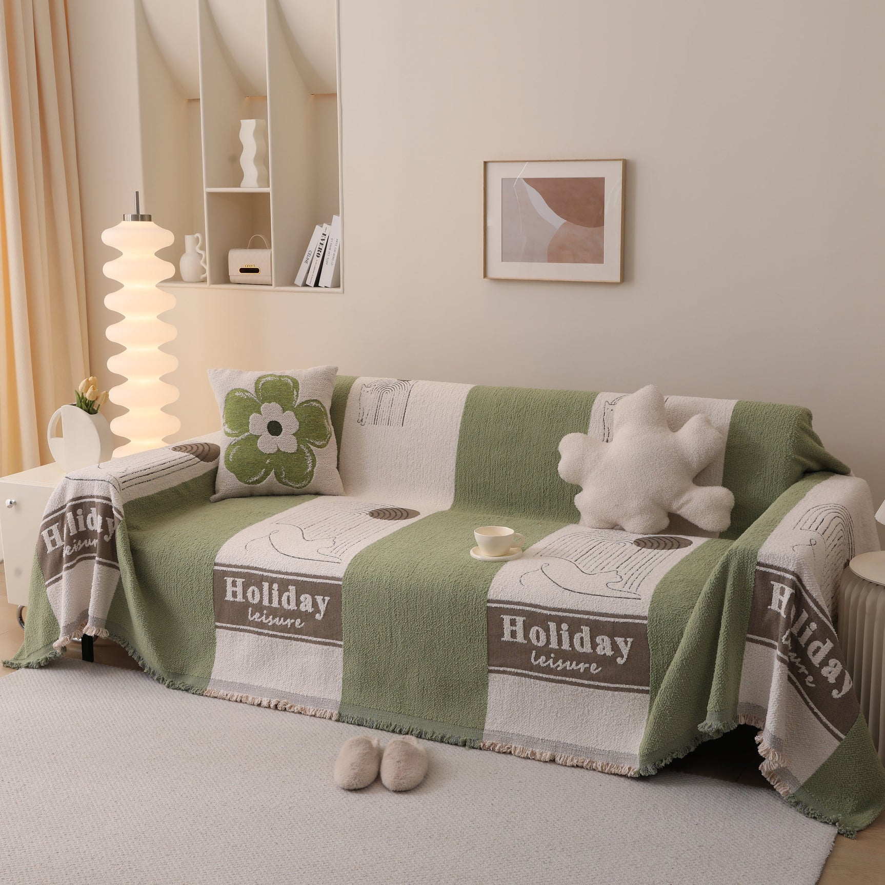 Luxury Cozy Cotton Sofa Blanket Cover Furniture Slipcovers for Most Shape Sofas - Ornate Home